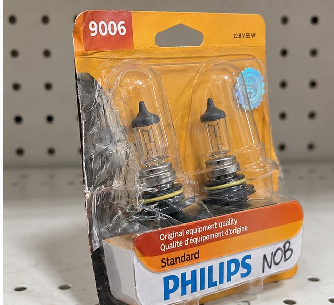 Philips Standard 9006B2 (9006/HB4) Halogen Headlight Bulbs, 12.8V 55W, 2-Pack