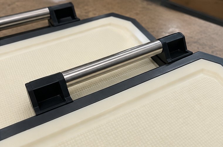 KLAPOLA Double-Sided Stainless Steel and Wheat Straw Cutting Board Set - 3 Sizes